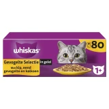 Whiskas kat 80x85 gr 1+ gevogelte selectie gel