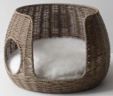 Poezenmand riet bruin 52 cm 