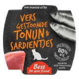 Best for your Friend Kat gestoomde maaltijd tonijn/sardine 100 gram