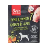 Best for your Friend Hond gestoomde maaltijd eend/konijn, 395 gram