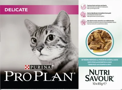 Pro Plan Kattenvoer NutriSavour Delicate Zeevis 10x85 Gram