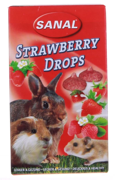 Sanal Knaagdier Drops Strawberry 45 gr