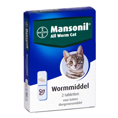 Mansonil All Worm Cat Ontwormingstabletten 2 Stuks 