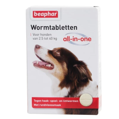 Beaphar Hond All-In-One 4 wormtabletten 2,5-40Kg