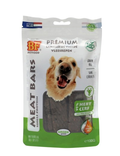 Bf hond 100 gr meat bars hert