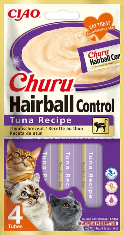 Inaba Churu kattensnack Haarbal tonijn 56gr