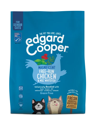 Edgard & Cooper | Verse scharrelkip & MSC-witvis Brok | Voor senior katten | Kattenvoer | 