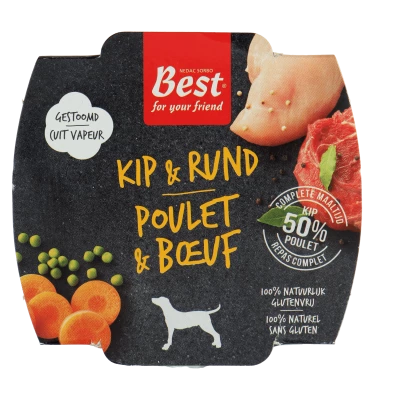 Best for your Friend Hond gestoomde maaltijd kip/rund, 100 gram