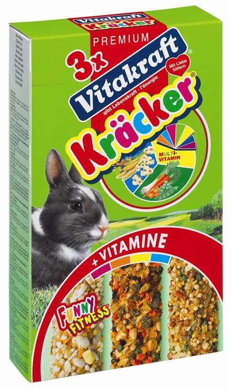 Vitakraft Dwergkonijnenkracker Multivit / Groente / Popcorn 3 in 1