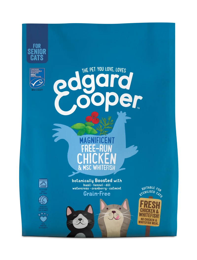 Edgard & Cooper | Verse scharrelkip & MSC-witvis Brok | Voor senior katten | Kattenvoer | 