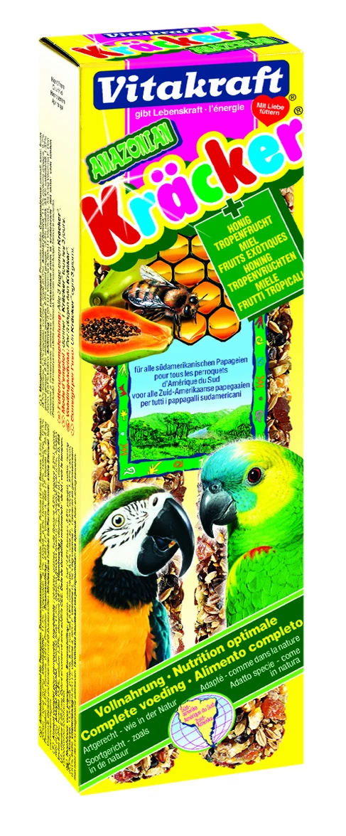 Vitakraft Papegaaienkracker met Honing en Tropenvrucht 2 in 1