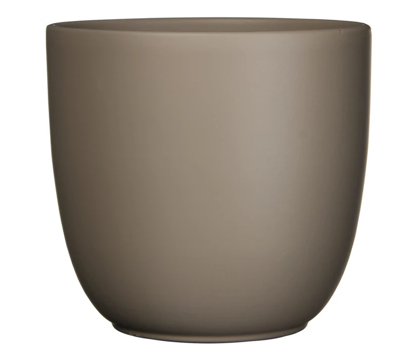 Pot Tusca Taupe Mat H18.5d19.5 Cm