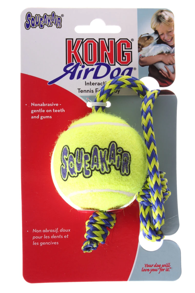 Kong Air Squeaker Tennisball+Touw M