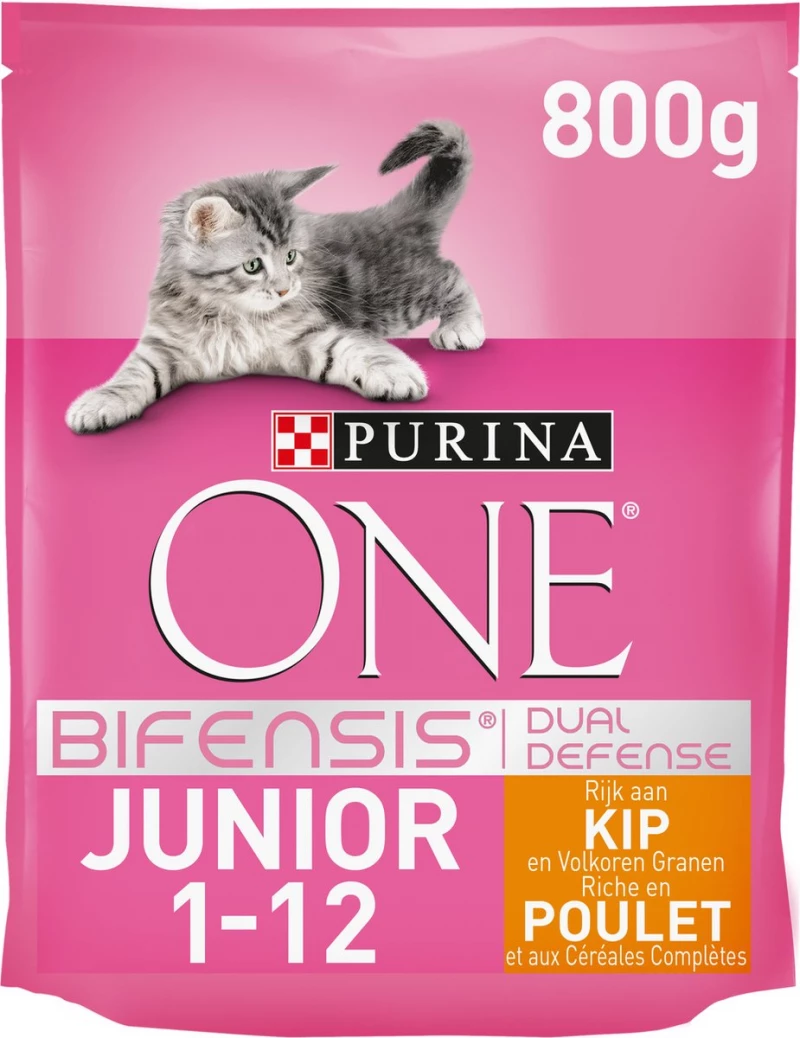 Purina One Junior Kat Kip En Volkoren Granen 800 Gram