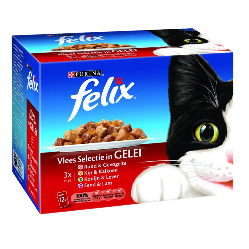 Felix Pouch Vlees selectie 12x100 Gram