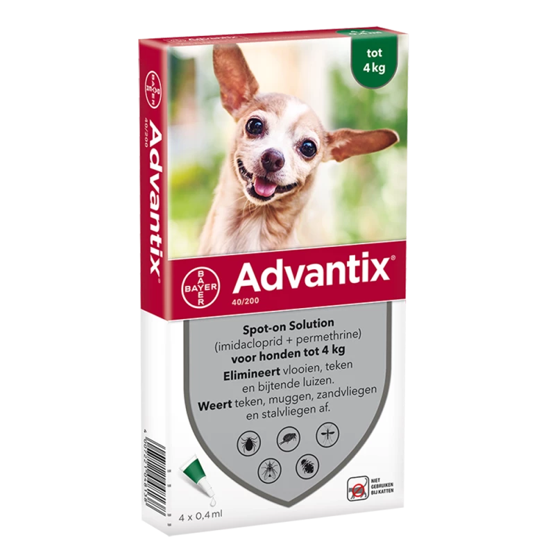 Advantix Pipet Spot-On 40/200  Honden tot 4Kg 