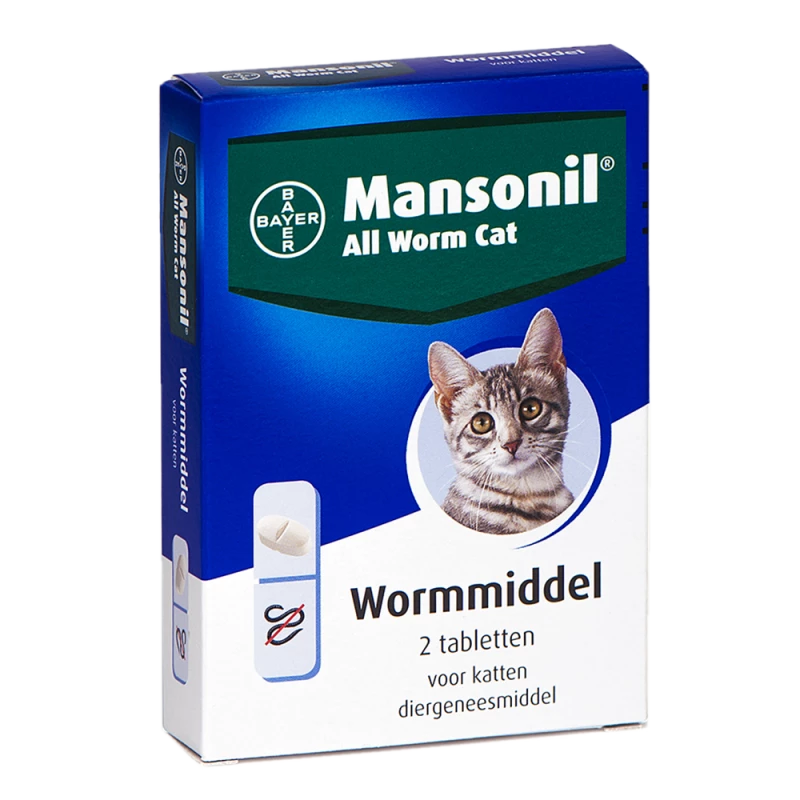 Mansonil All Worm Cat Ontwormingstabletten 2 Stuks 