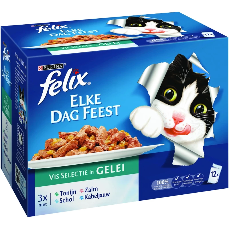 Felix Pouch Elke Dag Feest Vis 12x100 gram