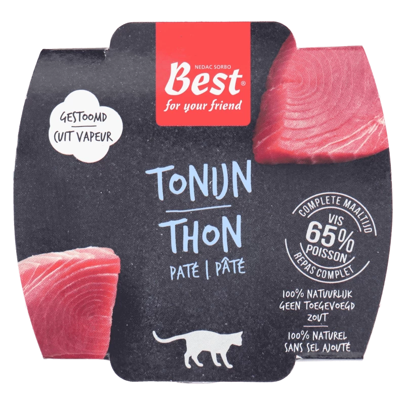 Best for your Friend Kat gestoomde maaltijd tonijn 100 gram