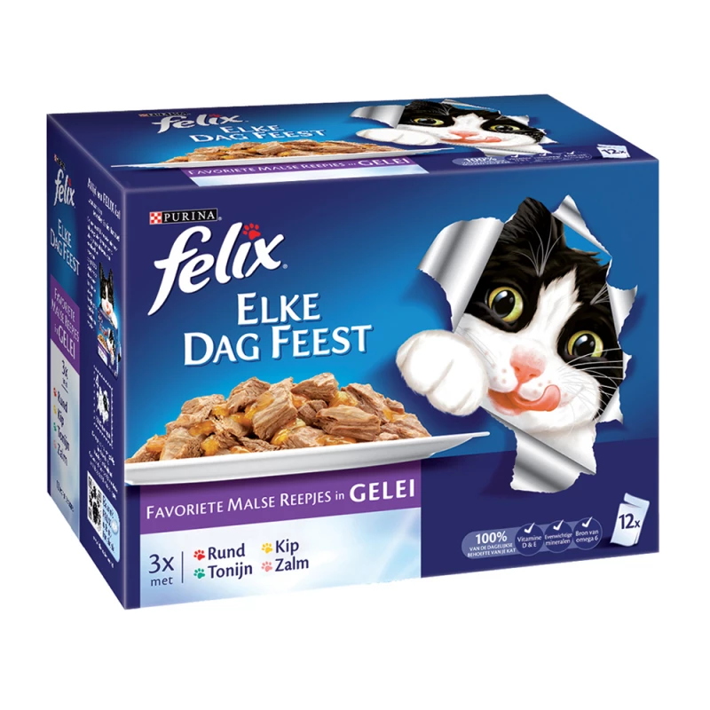 Felix Pouch Elke Dag Feest Mix 12x100 gram